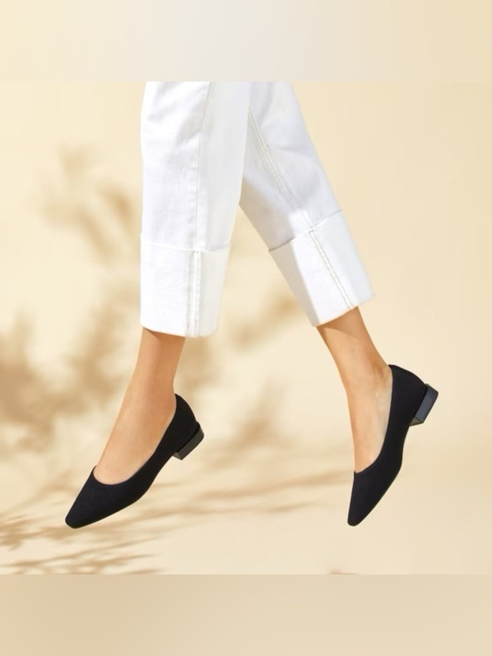 VIVAIA Minnie Pro Small Square-Toe Slip On Knit Flats